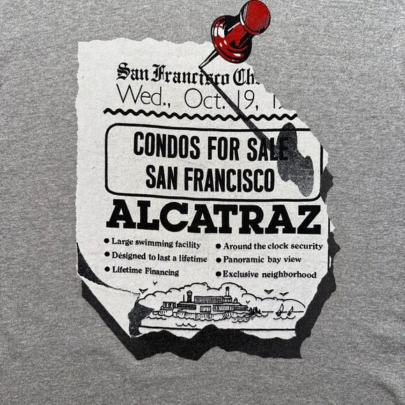 Vintage 80's Alcatraz 'Condos for Sale' Graphic T-Shirt - Picture 2 of 6